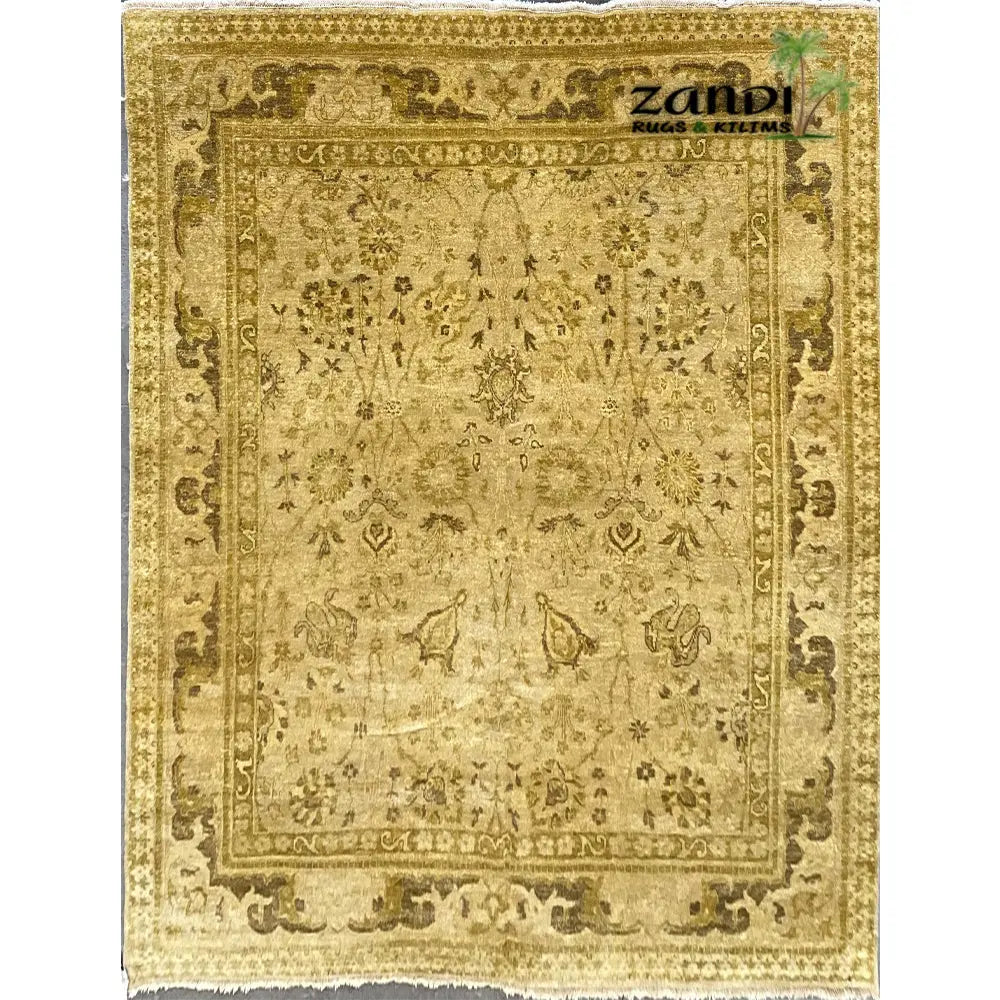 One Of The Kind Indian Hand-Knotted Rug 7'11''X10'0'' zandirugs